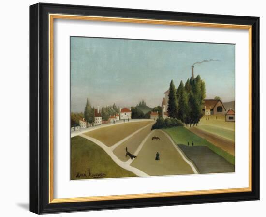 Landscape with Factory (Paysage Avec Usine), C. 1896-1906-Henri Rousseau-Framed Giclee Print