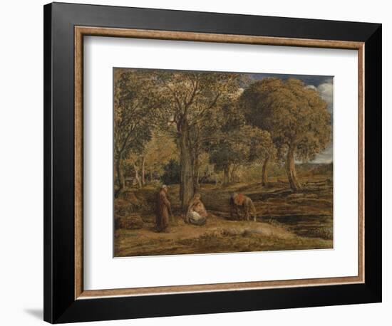 Landscape with Family Group, Possibly the Rest on the Flight into Egypt, C.1827-John Linnell-Framed Giclee Print