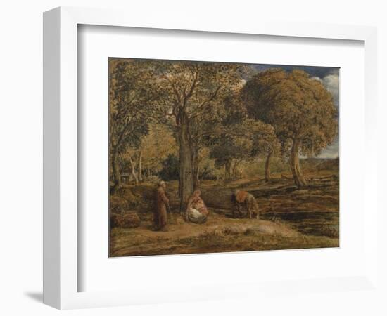 Landscape with Family Group, Possibly the Rest on the Flight into Egypt, C.1827-John Linnell-Framed Giclee Print