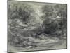 Landscape with Farm Cart on a Winding Track Between Trees-Thomas Gainsborough-Mounted Giclee Print