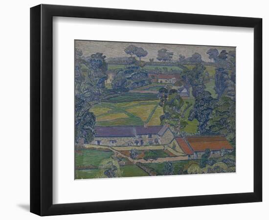 Landscape with Farmhouses, C.1912-13 (Oil on Canvas)-Charles Ginner-Framed Giclee Print