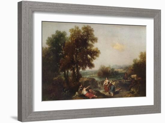 Landscape with Figures, 18th century, (1915)-Francesco Zuccarelli-Framed Giclee Print