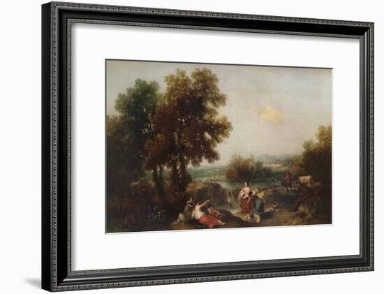 Landscape with Figures, 18th century, (1915)-Francesco Zuccarelli-Framed Giclee Print