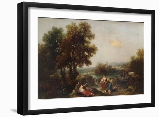 Landscape with Figures, 18th century, (1915)-Francesco Zuccarelli-Framed Giclee Print