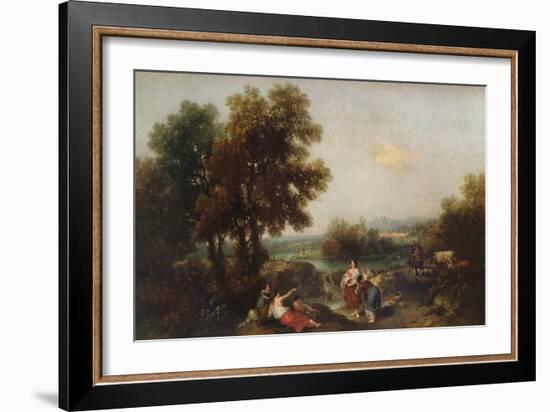 Landscape with Figures, 18th century, (1915)-Francesco Zuccarelli-Framed Giclee Print