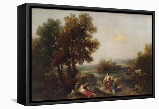 Landscape with Figures, 18th century, (1915)-Francesco Zuccarelli-Framed Premier Image Canvas