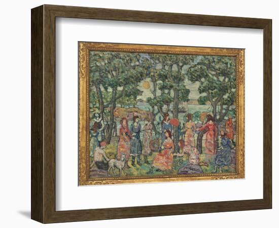 Landscape with Figures, 1921 (Oil on Canvas)-Maurice Brazil Prendergast-Framed Giclee Print