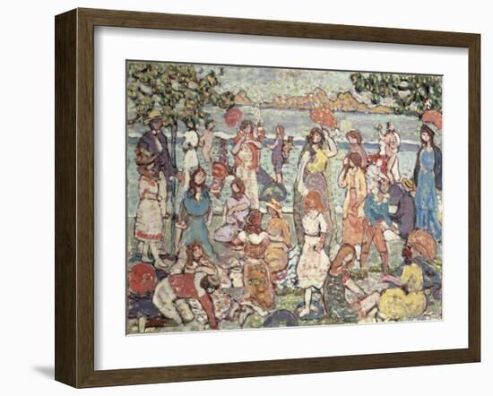 Landscape with Figures, 1921 (Oil on Canvas)-Maurice Brazil Prendergast-Framed Giclee Print