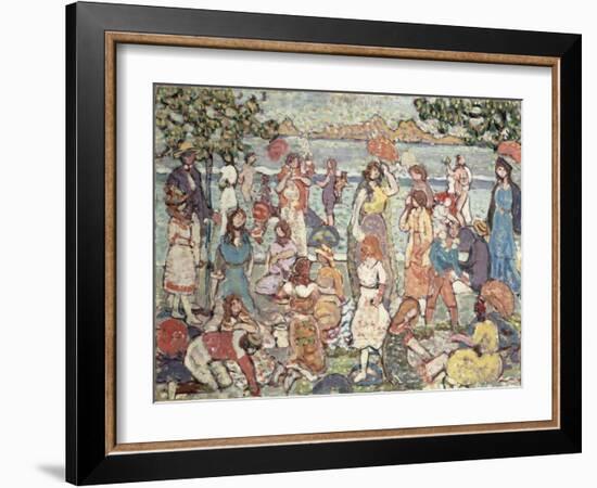 Landscape with Figures, 1921 (Oil on Canvas)-Maurice Brazil Prendergast-Framed Giclee Print