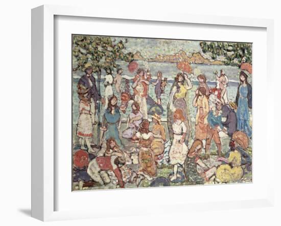 Landscape with Figures, 1921 (Oil on Canvas)-Maurice Brazil Prendergast-Framed Giclee Print