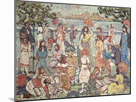 Landscape with Figures, 1921 (Oil on Canvas)-Maurice Brazil Prendergast-Mounted Giclee Print