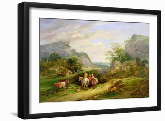 Landscape with Figures and Cattle-James Leakey-Framed Giclee Print