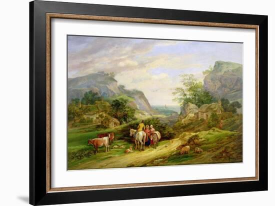 Landscape with Figures and Cattle-James Leakey-Framed Giclee Print