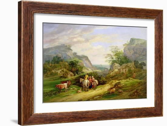 Landscape with Figures and Cattle-James Leakey-Framed Premium Giclee Print