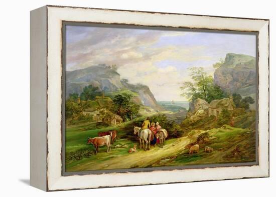 Landscape with Figures and Cattle-James Leakey-Framed Premier Image Canvas