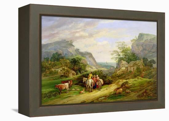 Landscape with Figures and Cattle-James Leakey-Framed Premier Image Canvas