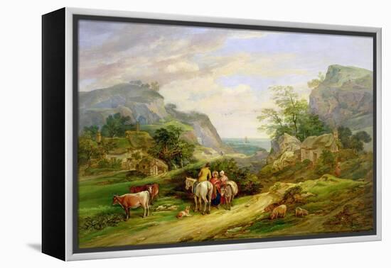 Landscape with Figures and Cattle-James Leakey-Framed Premier Image Canvas