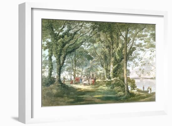 Landscape with Figures at an Open Air Meal, 1760-1782 (W/C over Pencil on Paper)-William Pars-Framed Giclee Print