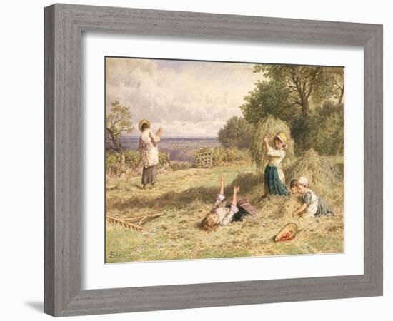 Landscape with Figures, C.1860-Myles Birket Foster-Framed Premium Giclee Print