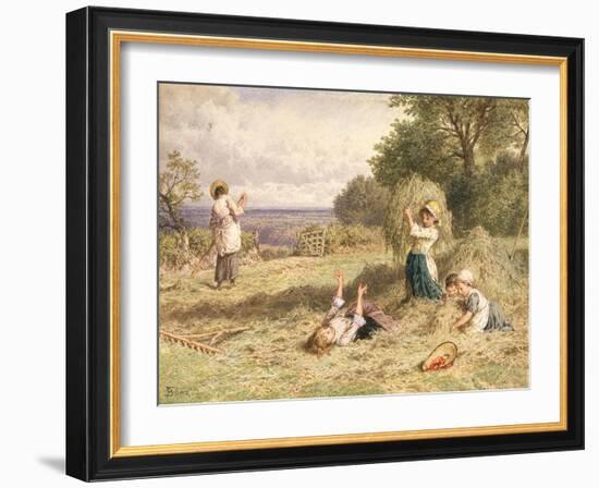 Landscape with Figures, C.1860-Myles Birket Foster-Framed Premium Giclee Print