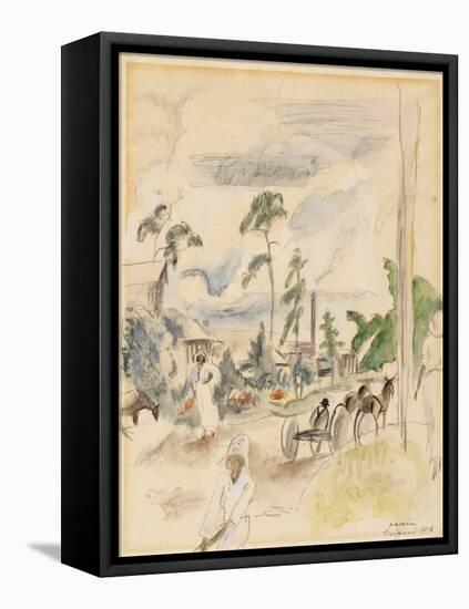 Landscape with Figures, Miami, 1916 (W/C on Paper)-Jules Pascin-Framed Premier Image Canvas