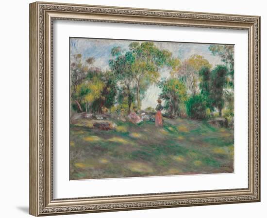 Landscape with figures (Paysage avec figures). Ca. 1890-Pierre-Auguste Renoir-Framed Giclee Print