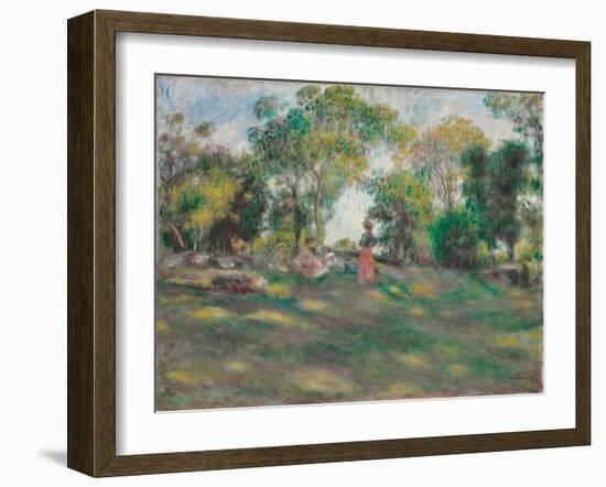 Landscape with figures (Paysage avec figures). Ca. 1890-Pierre-Auguste Renoir-Framed Giclee Print