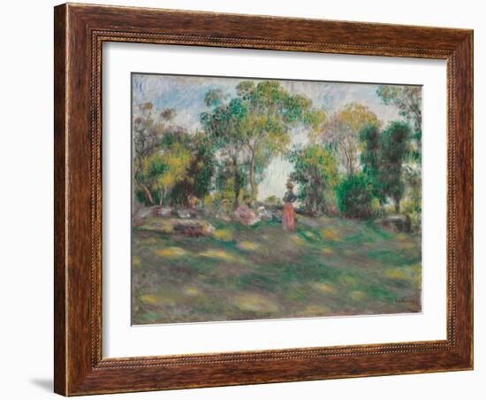 Landscape with figures (Paysage avec figures). Ca. 1890-Pierre-Auguste Renoir-Framed Giclee Print