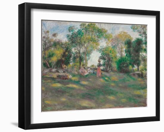 Landscape with figures (Paysage avec figures). Ca. 1890-Pierre-Auguste Renoir-Framed Giclee Print