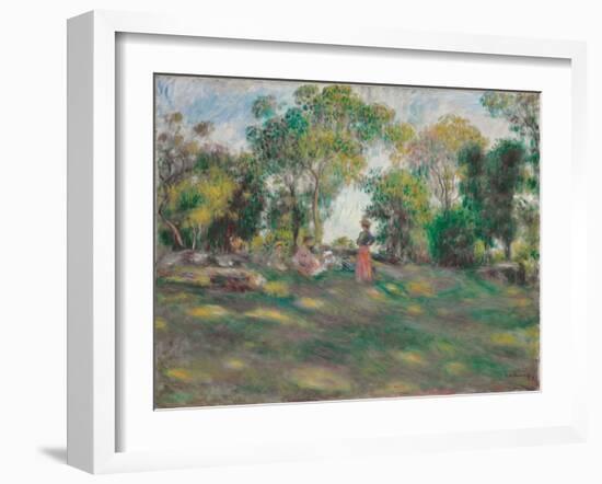 Landscape with figures (Paysage avec figures). Ca. 1890-Pierre-Auguste Renoir-Framed Giclee Print