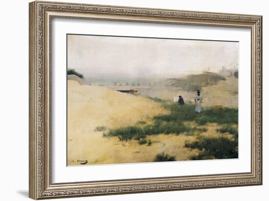 Landscape with Figures-Ramon Casas Carbo-Framed Art Print