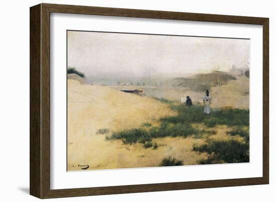 Landscape with Figures-Ramon Casas Carbo-Framed Art Print