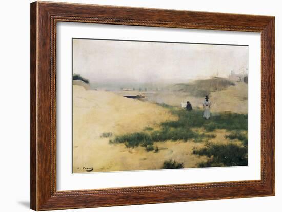 Landscape with Figures-Ramon Casas Carbo-Framed Art Print