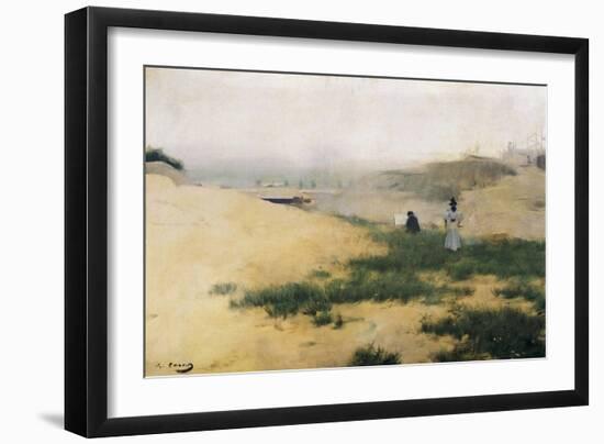 Landscape with Figures-Ramon Casas Carbo-Framed Art Print