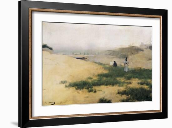 Landscape with Figures-Ramon Casas Carbo-Framed Art Print