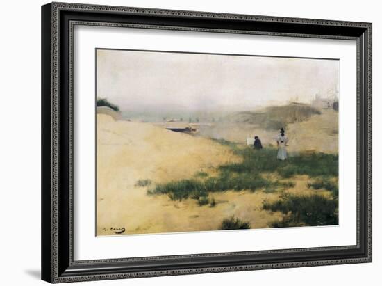 Landscape with Figures-Ramon Casas Carbo-Framed Art Print