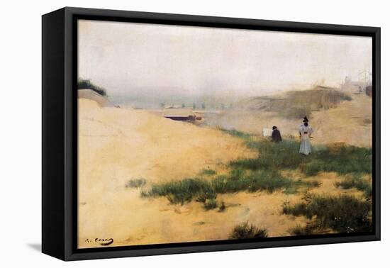 Landscape with Figures-Ramon Casas i Carbo-Framed Premier Image Canvas