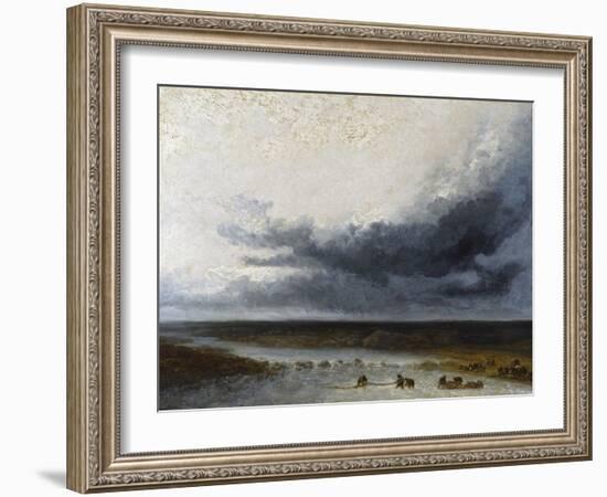 Landscape with Fishermen at the Mouth of a River-Georges Michel-Framed Giclee Print