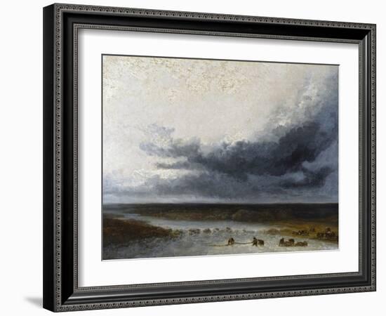 Landscape with Fishermen at the Mouth of a River-Georges Michel-Framed Giclee Print