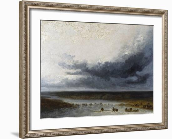 Landscape with Fishermen at the Mouth of a River-Georges Michel-Framed Giclee Print