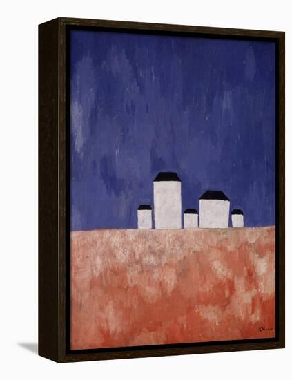 Landscape with Five Houses, c.1932-Kasimir Malevich-Framed Premier Image Canvas