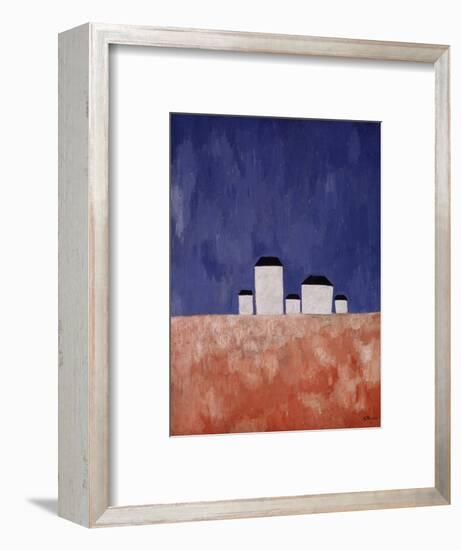 Landscape with Five Houses, c.1932-Kasimir Malevich-Framed Giclee Print