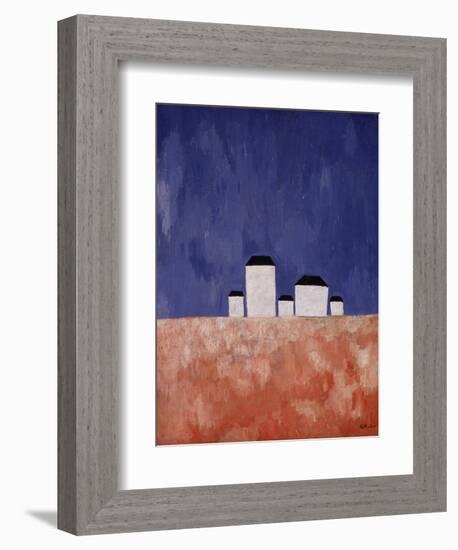 Landscape with Five Houses, c.1932-Kasimir Malevich-Framed Giclee Print