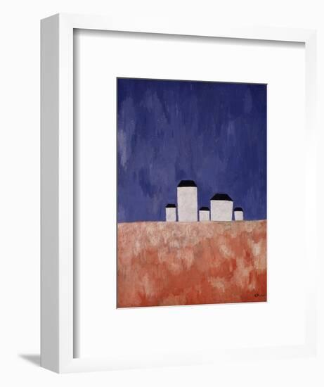 Landscape with Five Houses, c.1932-Kasimir Malevich-Framed Giclee Print