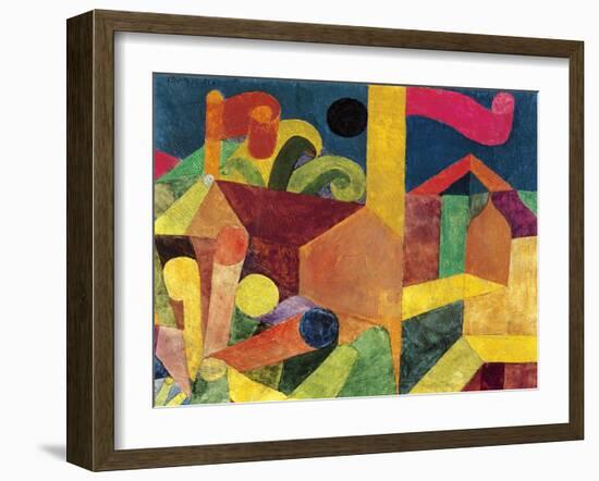 Landscape with Flags or Houses with Flags, 1915-Paul Klee-Framed Giclee Print