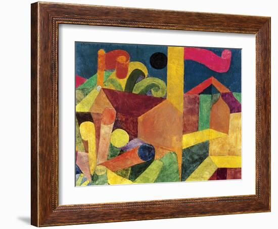 Landscape with Flags or Houses with Flags, 1915-Paul Klee-Framed Giclee Print