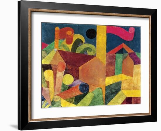 Landscape with Flags or Houses with Flags, 1915-Paul Klee-Framed Giclee Print