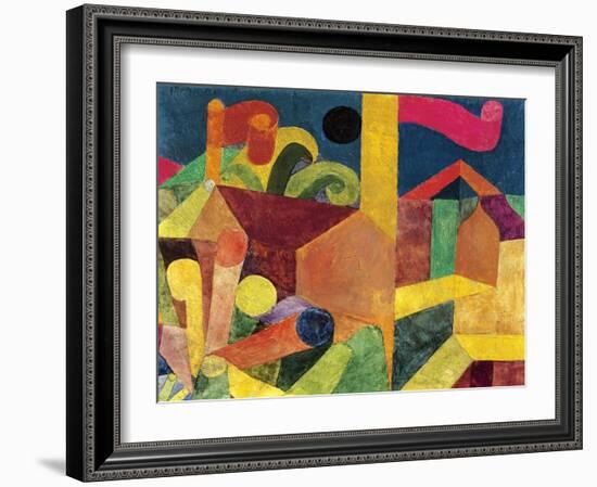 Landscape with Flags or Houses with Flags, 1915-Paul Klee-Framed Giclee Print