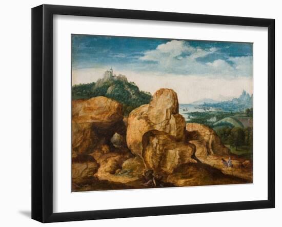 Landscape with Flight into Egypt, Ca 1545-Cornelis Massys-Framed Giclee Print