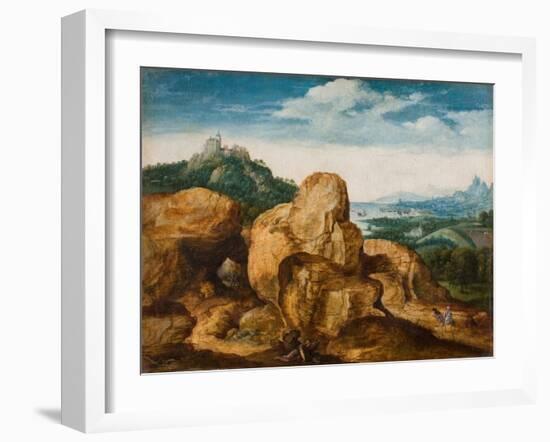 Landscape with Flight into Egypt, Ca 1545-Cornelis Massys-Framed Giclee Print